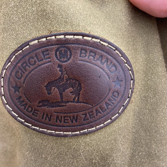 CIRCLE BRAND Jacket Vest Mens S New Zealand Brown Oiled Zip Sleeveless - Picture 5 of 8